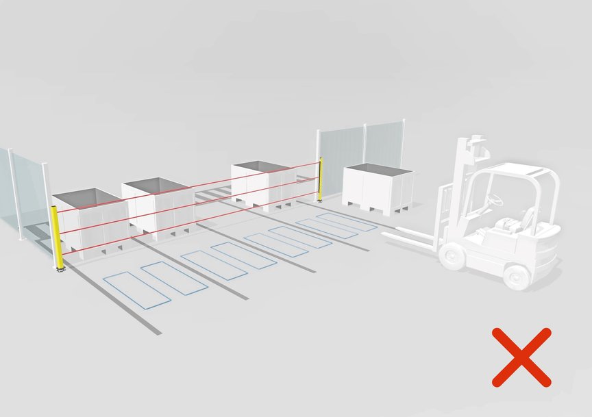 Leuze safety solution for multi-station access guarding in forklift truck logistics 